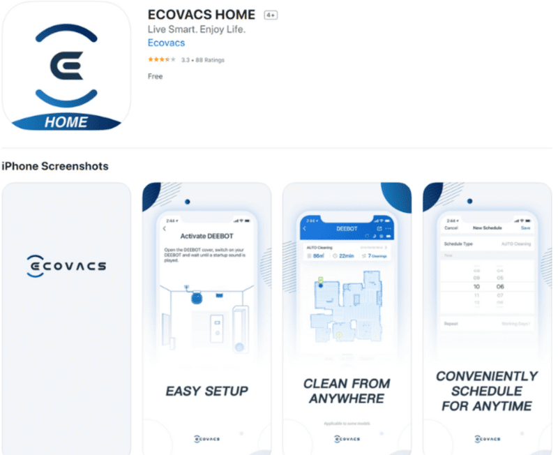 Ecovacs Home App for the Deebot OZMO 950